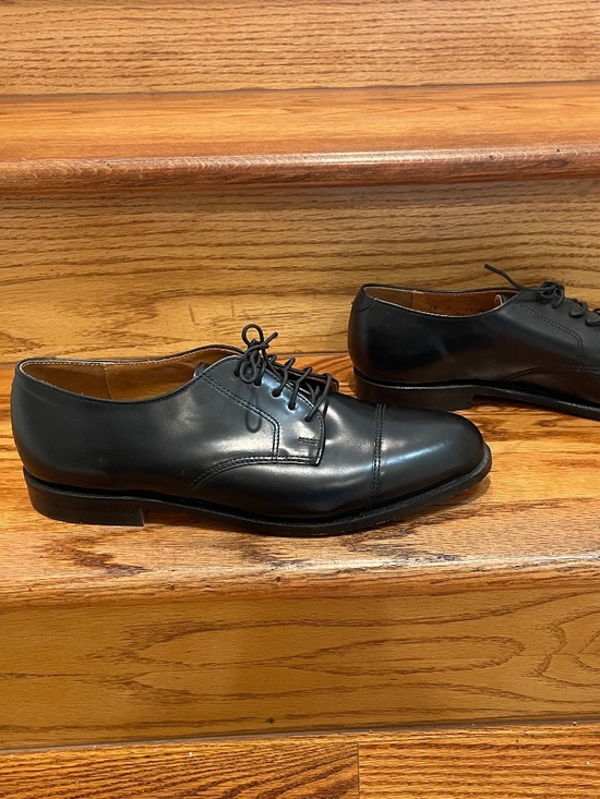 Vintage Cole Haan Made in USA Cap Toe Leather Derby Shoes Black 10 D main image 9